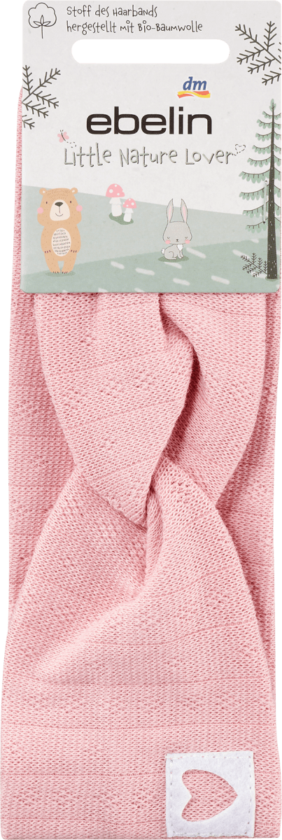 Haarband Bio Baumwolle rosa, 1 St