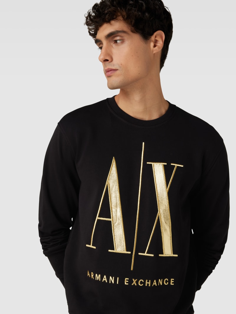 Sweatshirt mit Label-Statement-Stitching in schwarz