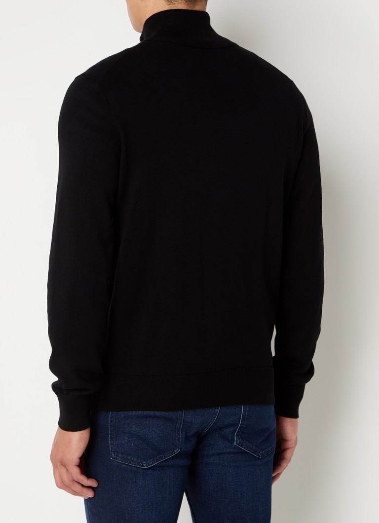 HUGO BOSS Kanobix_S fine-knit sweater in cashmere blend with half zip