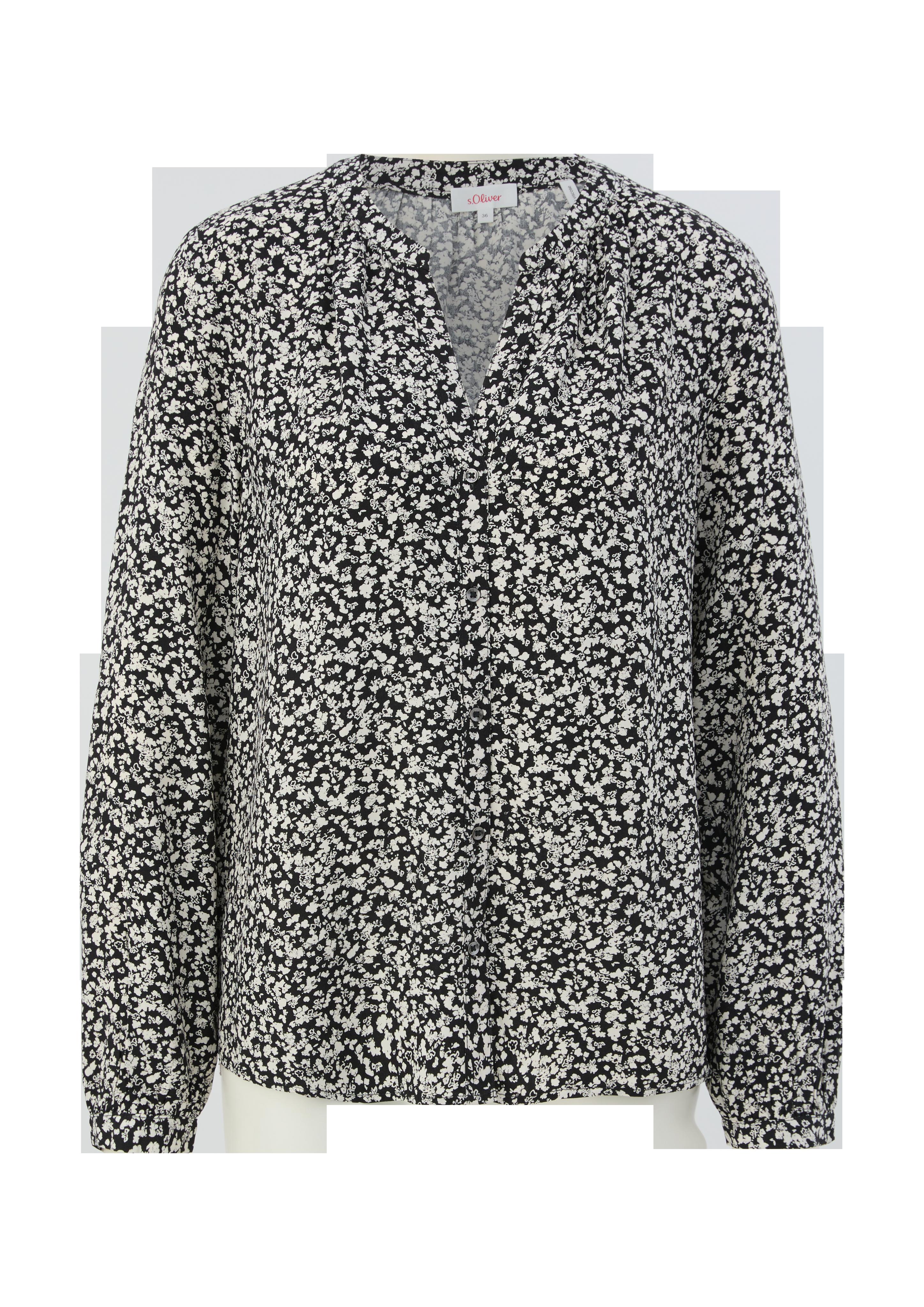 Viskose-Bluse mit Allovermuster  2120806-99A2