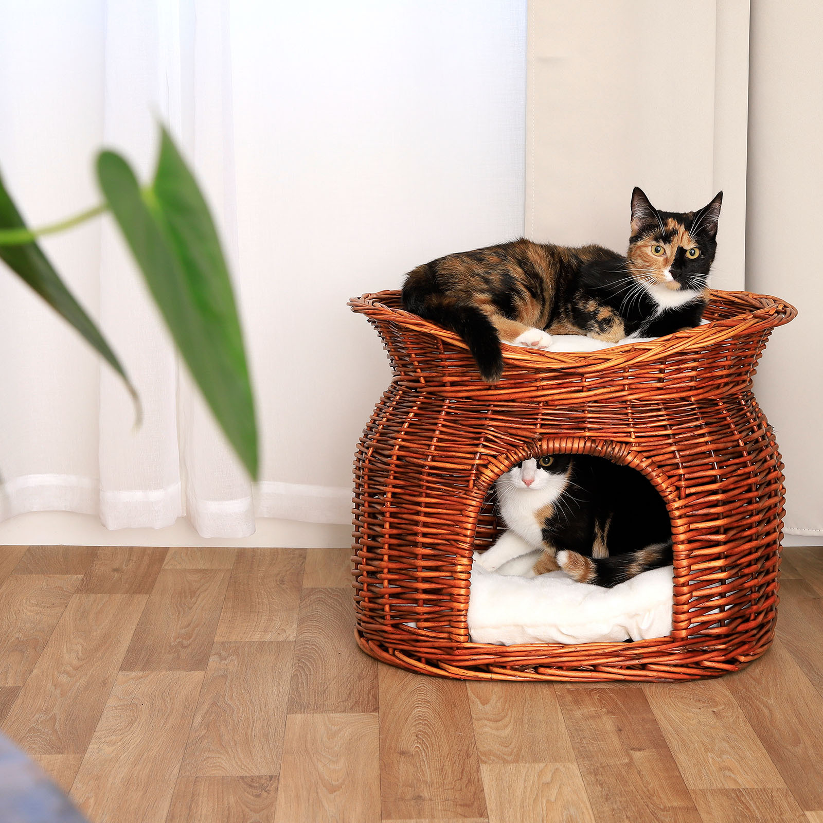 Lionto Katzenbetten & Katzensofas Lionto Weidenkorb für Katze braun