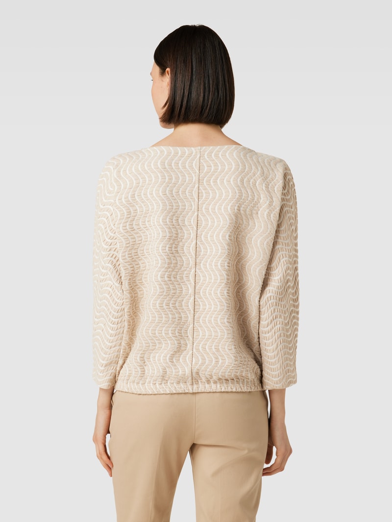 Sweatshirt mit U-Boot-Ausschnitt Modell 'Gellig' in beige meliert