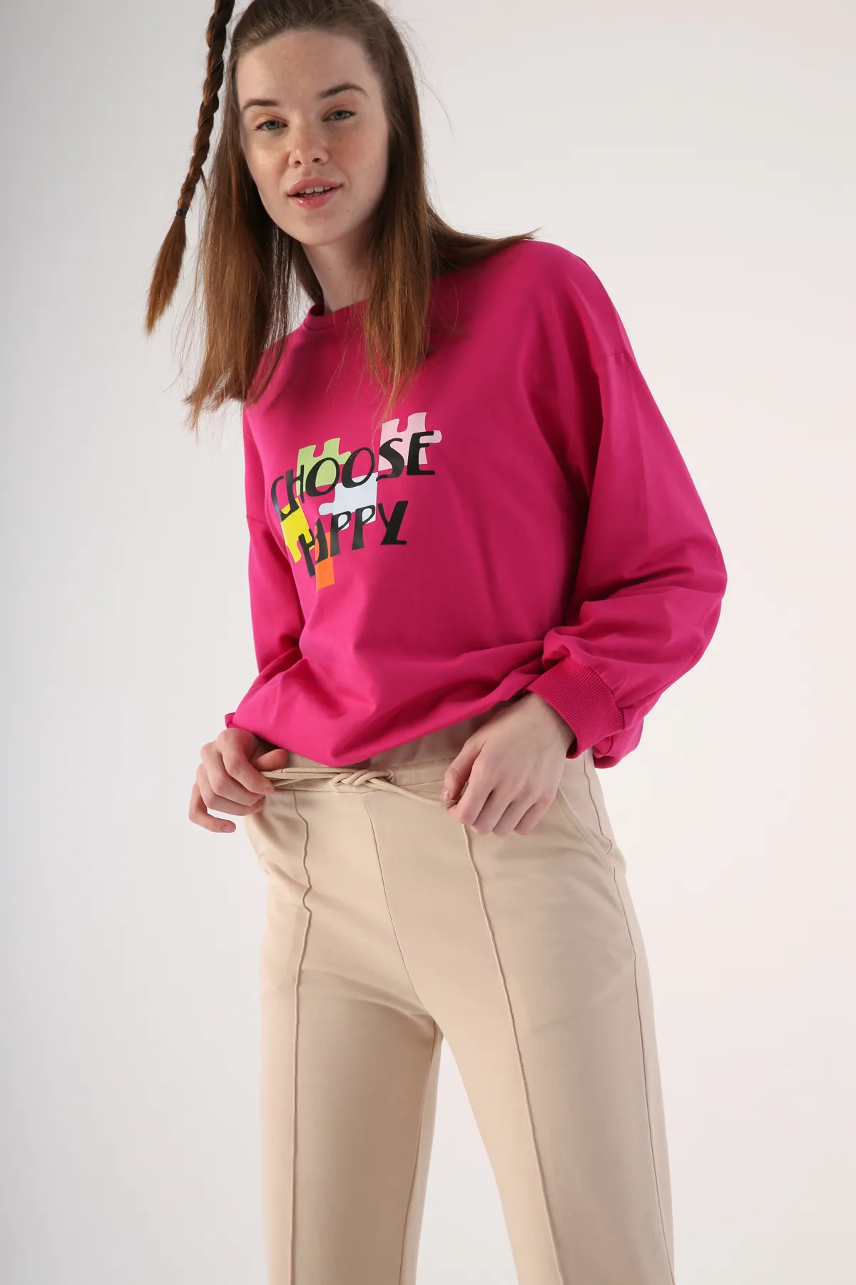 ALLDAY  Beige01 Jogginghose mit Tasche