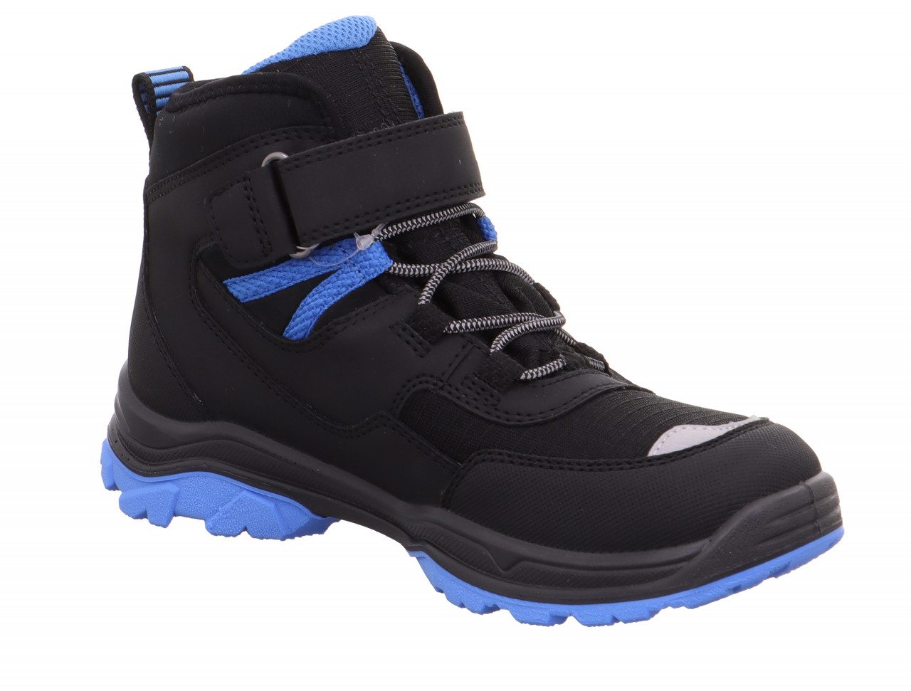 JUPITER - Schwarz/Hellblau Boots mit Klettverschluss
