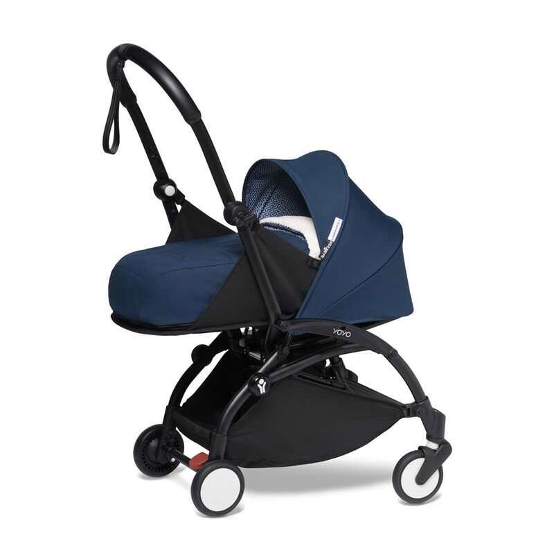 Poussette Yoyo2 4 roues châssis noir assise 0+ bleu Babyzen