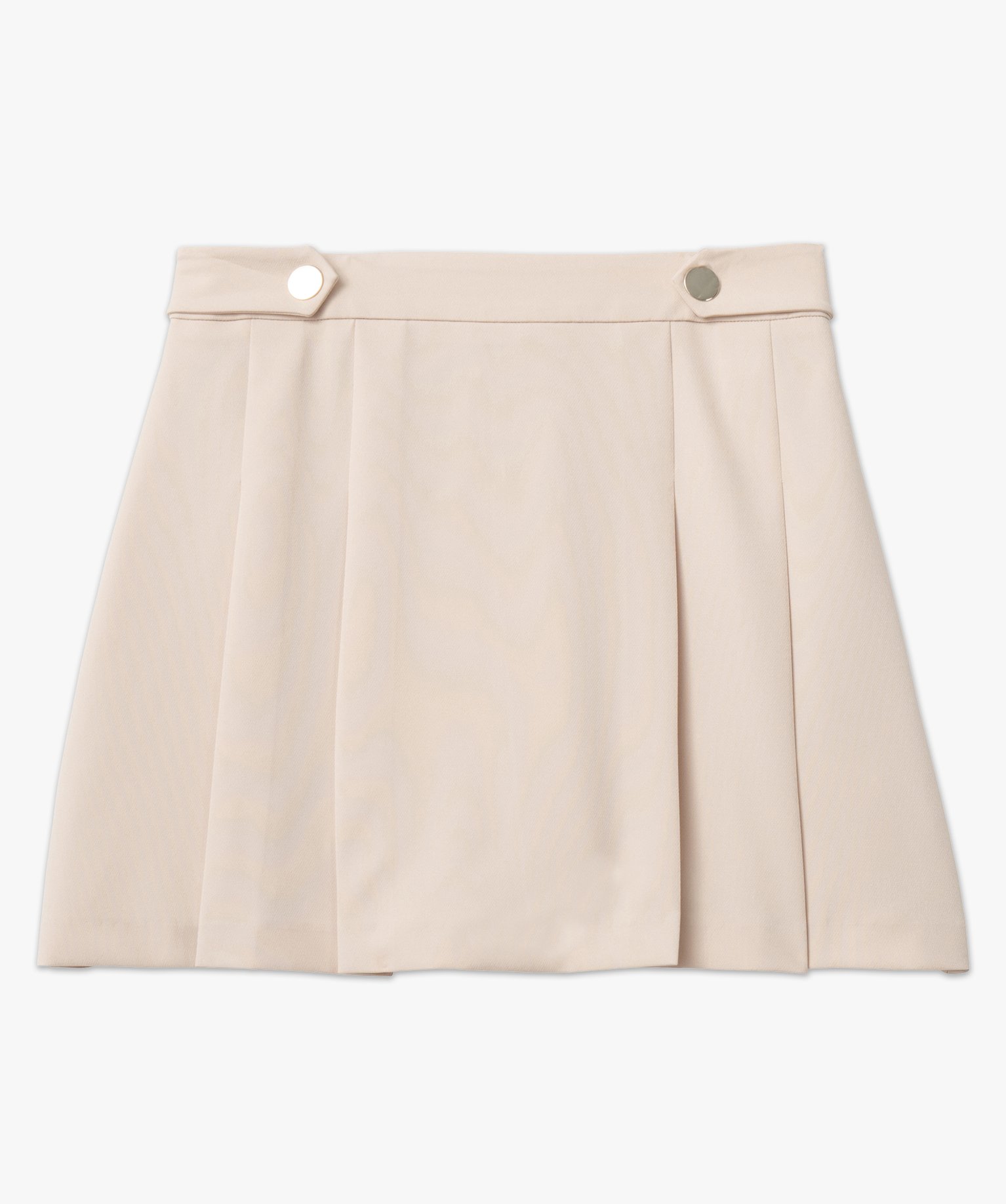 Jupe courte à plis femme beige | GEMO