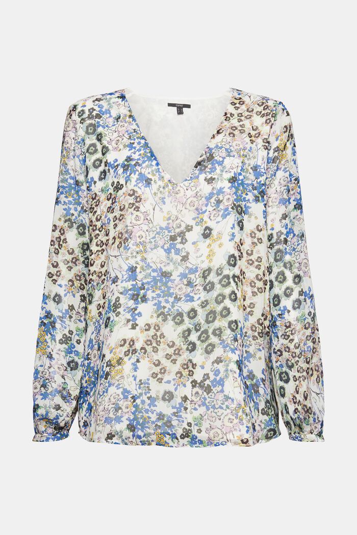 Crêpe-Bluse mit Millefleurs