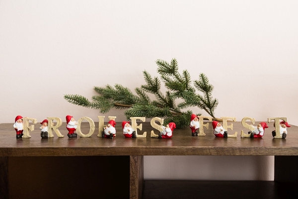 MyFlair 10tlg. Set Weihnachtsmänner'FROHES FEST',