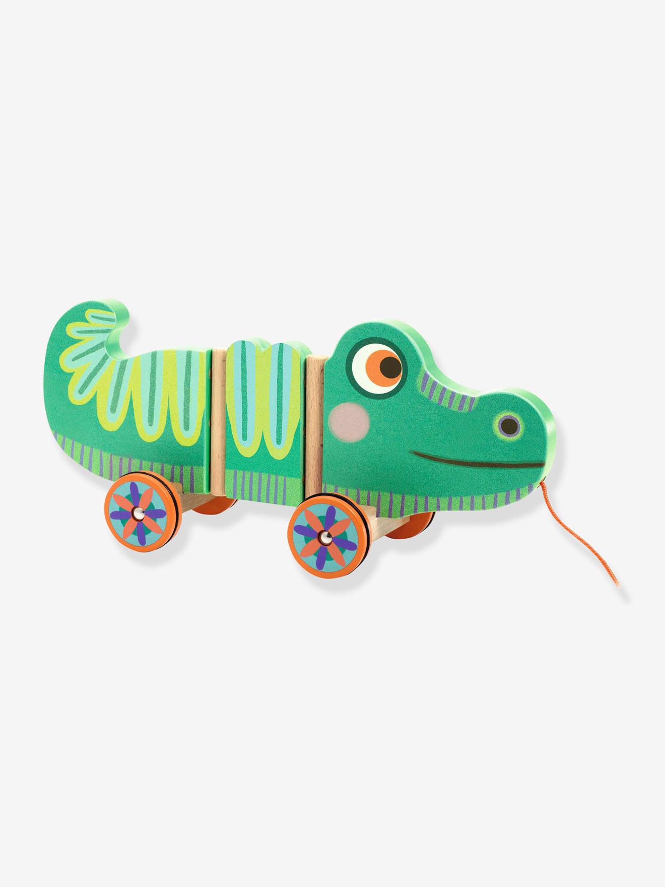 Crocodile à tirer Edgar DJECO vert