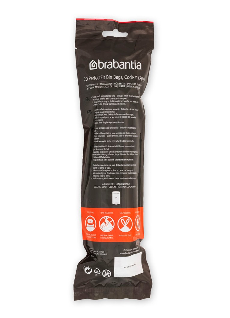 Sacs poubelle Brabantia Perfect Fit Y 20L, lot de 120