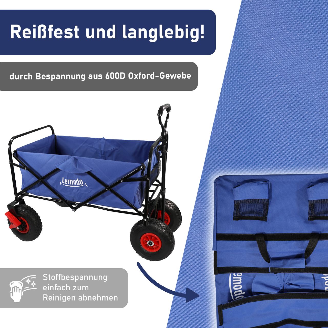 Lemodo Bollerwagen faltbar, blau