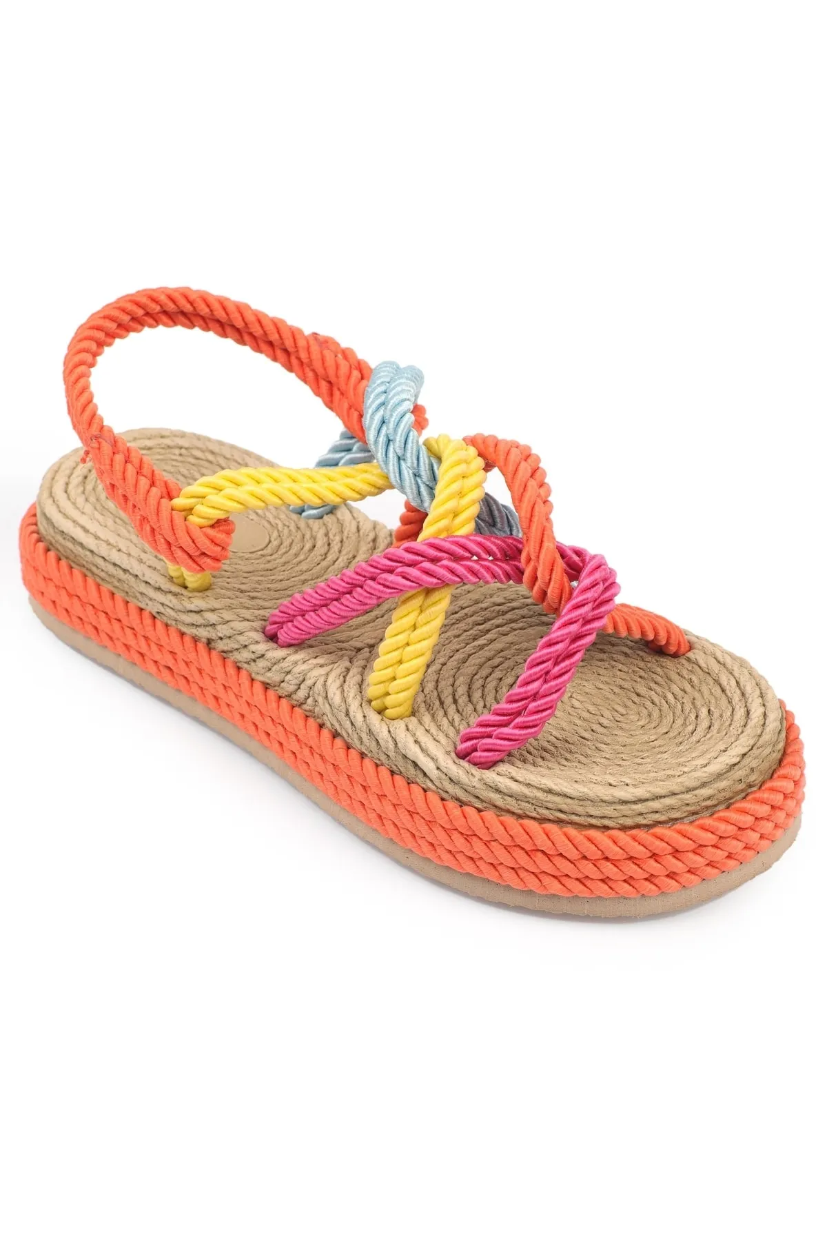 Capone Outfitters  Capone Wedge Heel String Multi Orange Damen-Sandalen