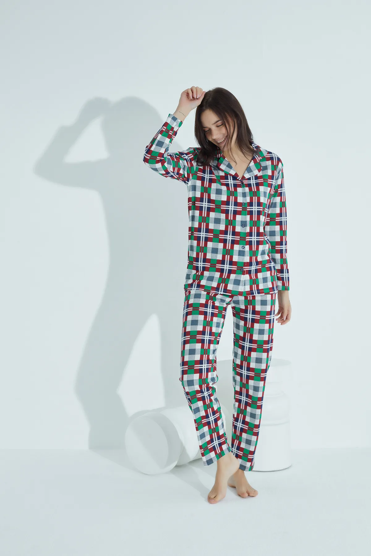 STRAWBERRY  Pyjama-Set aus Baumwolle mit Knöpfen