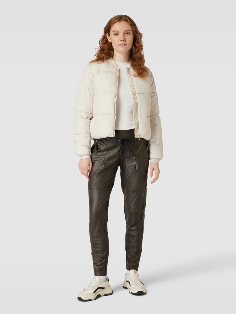 Jogpants in Leder-Optik Modell 'CANDY' in olivgrün
