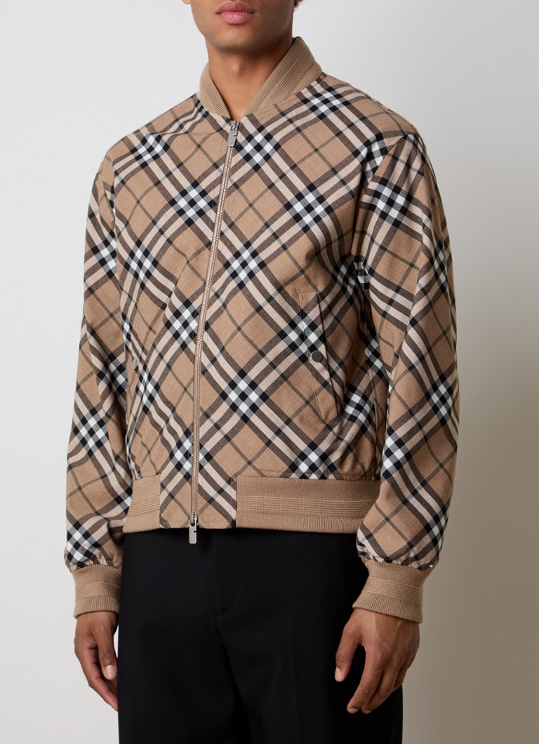 Burberry Harrington bomber jacket in wool blend with check pattern