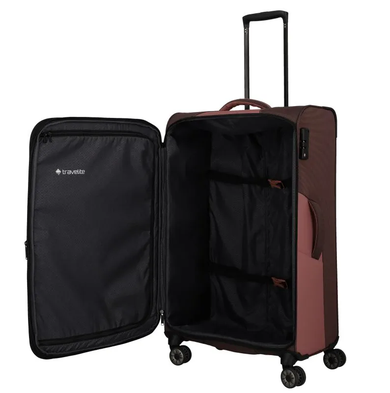 Travelite VIIA Kofferset 4 Rollen Größe L\/M\/S + Reisetasche - Frühlingsrose