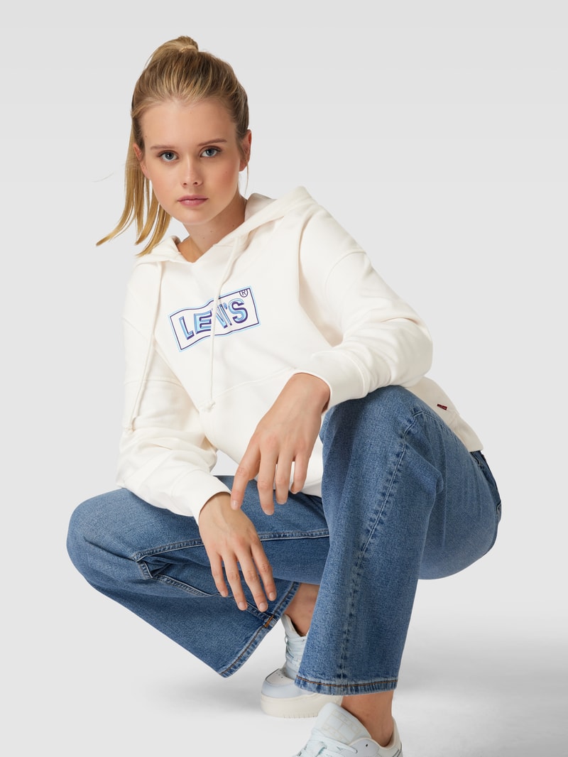 Hoodie mit überschnittenen Schultern Modell 'AUTHENTIC' in ecru
