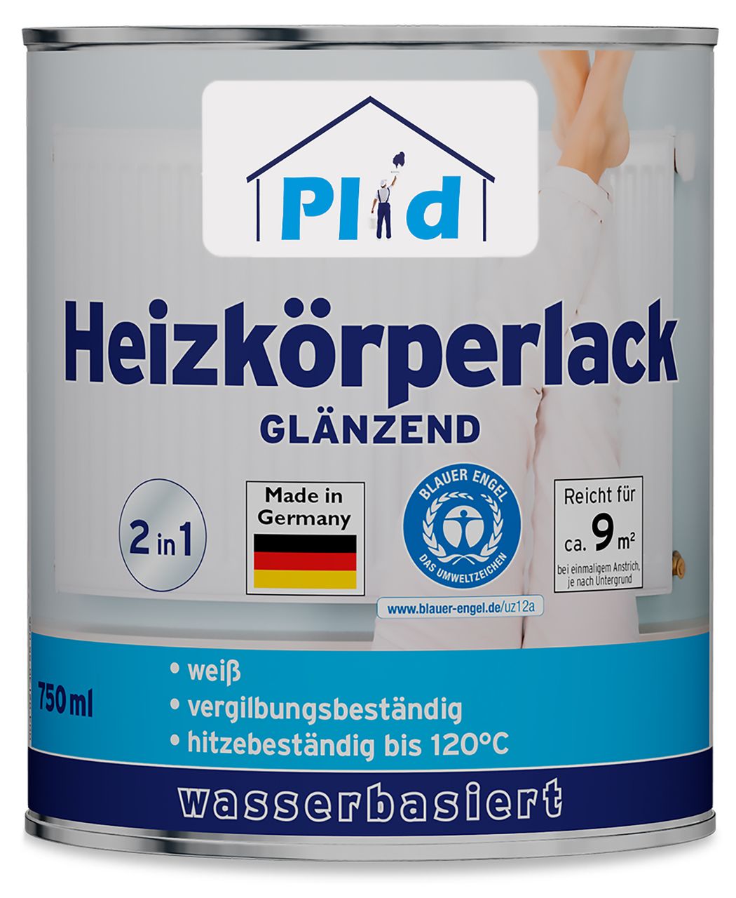 Plid Premium Heizkörperlack LF Thermolack weiß Glänzend Weiß