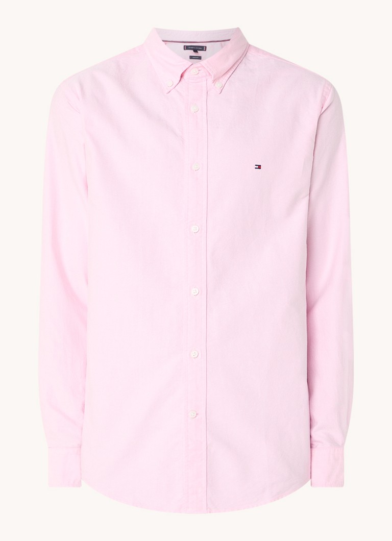 Tommy Hilfiger Solid regular fit shirt with logo embroidery