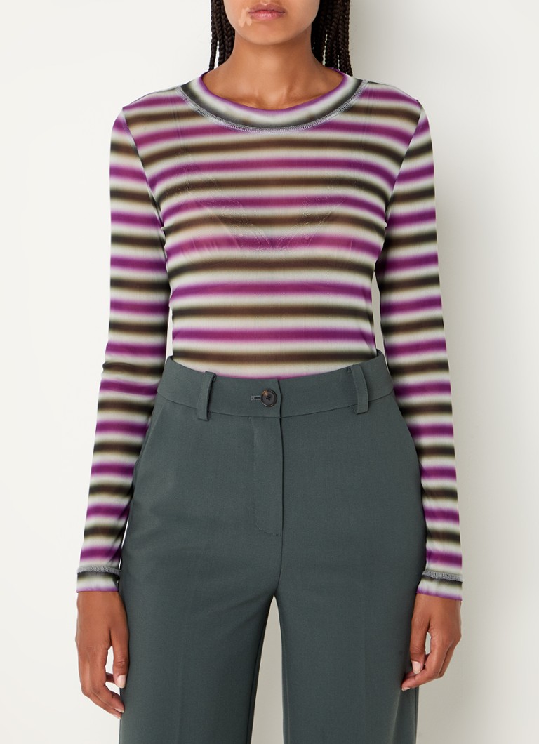 Top a maglia semitrasparente a righe di Modström Krew