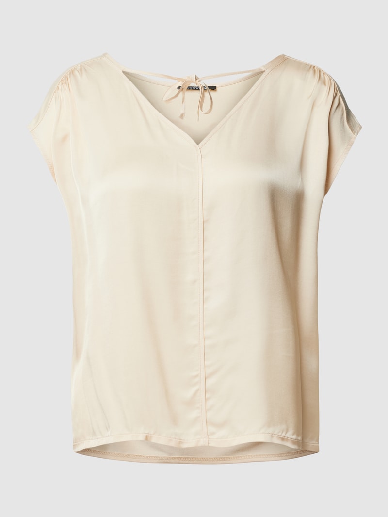 T-Shirt mit V-Ausschnitt in sand