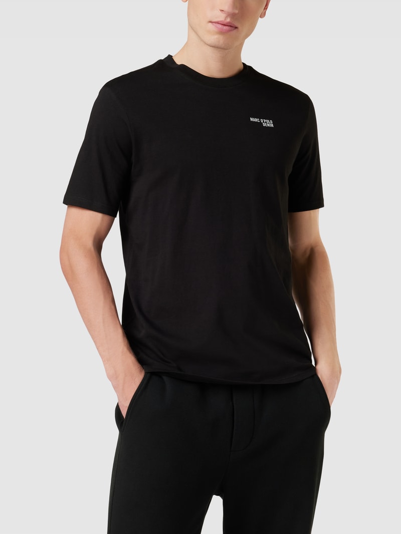Regular Fit T-Shirt mit Label-Print im 2er-Pack in hellgrau