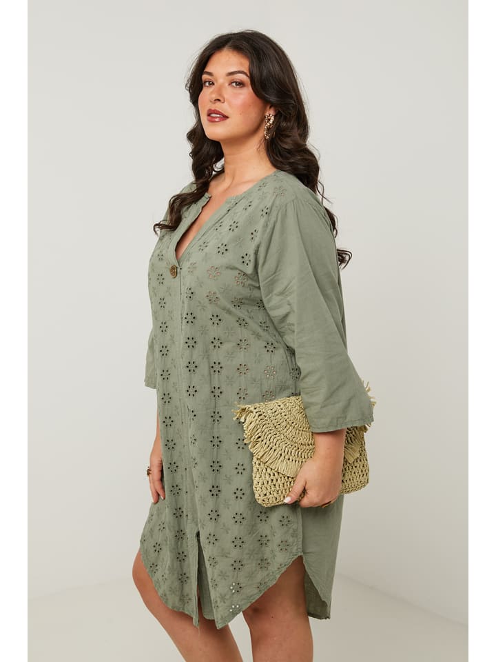 Curvy Lady Kleid in Khaki günstig kaufen
