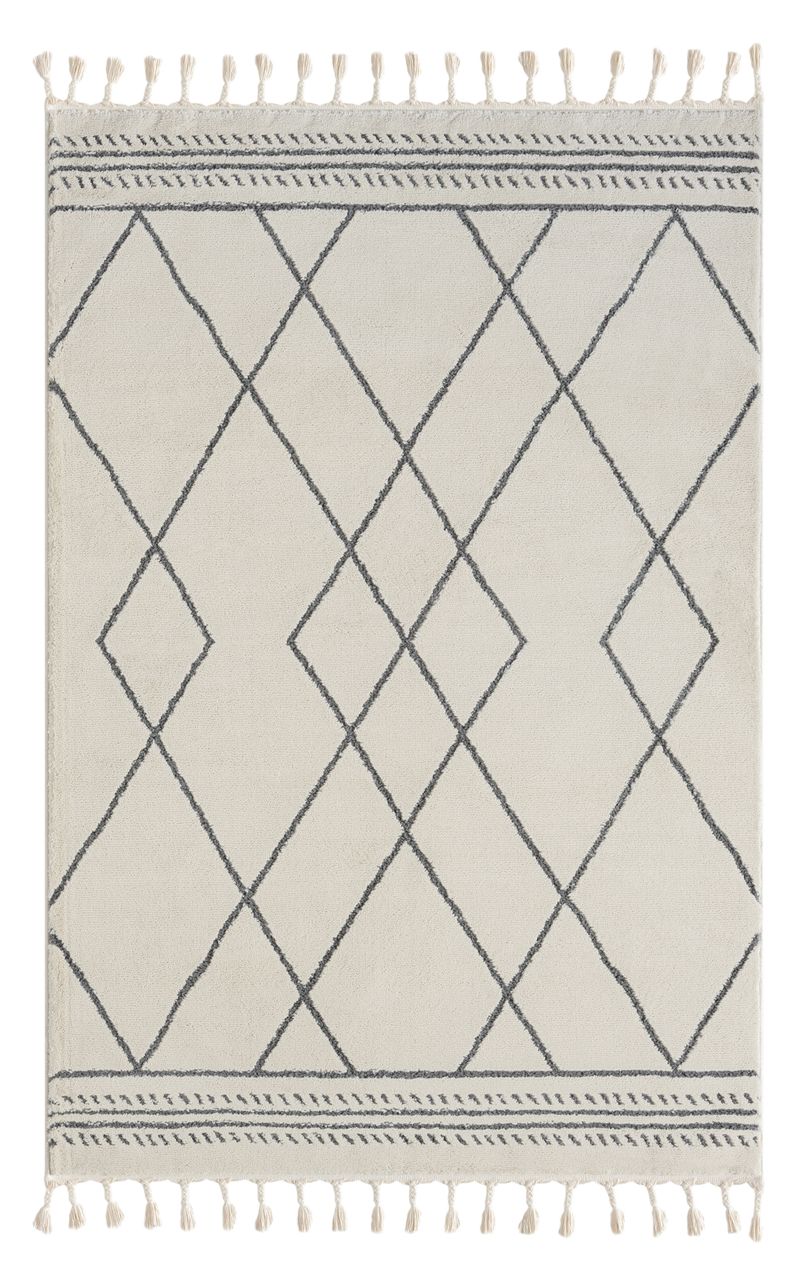 MyFlair Teppich Moroccan Love, 140 cm x 200 cm, Farbe weiß, rechteckig, Florhöhe 19mm