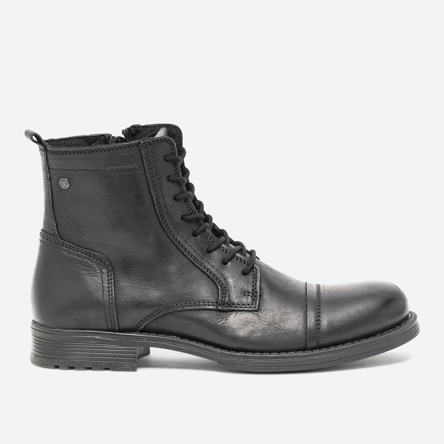 Boots à lacet JACK & JONES noir en cuir
