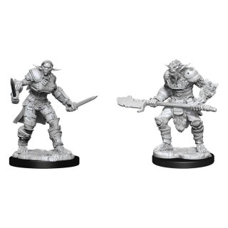 D&D Nolzur's Marvelous Miniatures: Bugbear Barbarian Male & Bugbear Rogue Female (2)