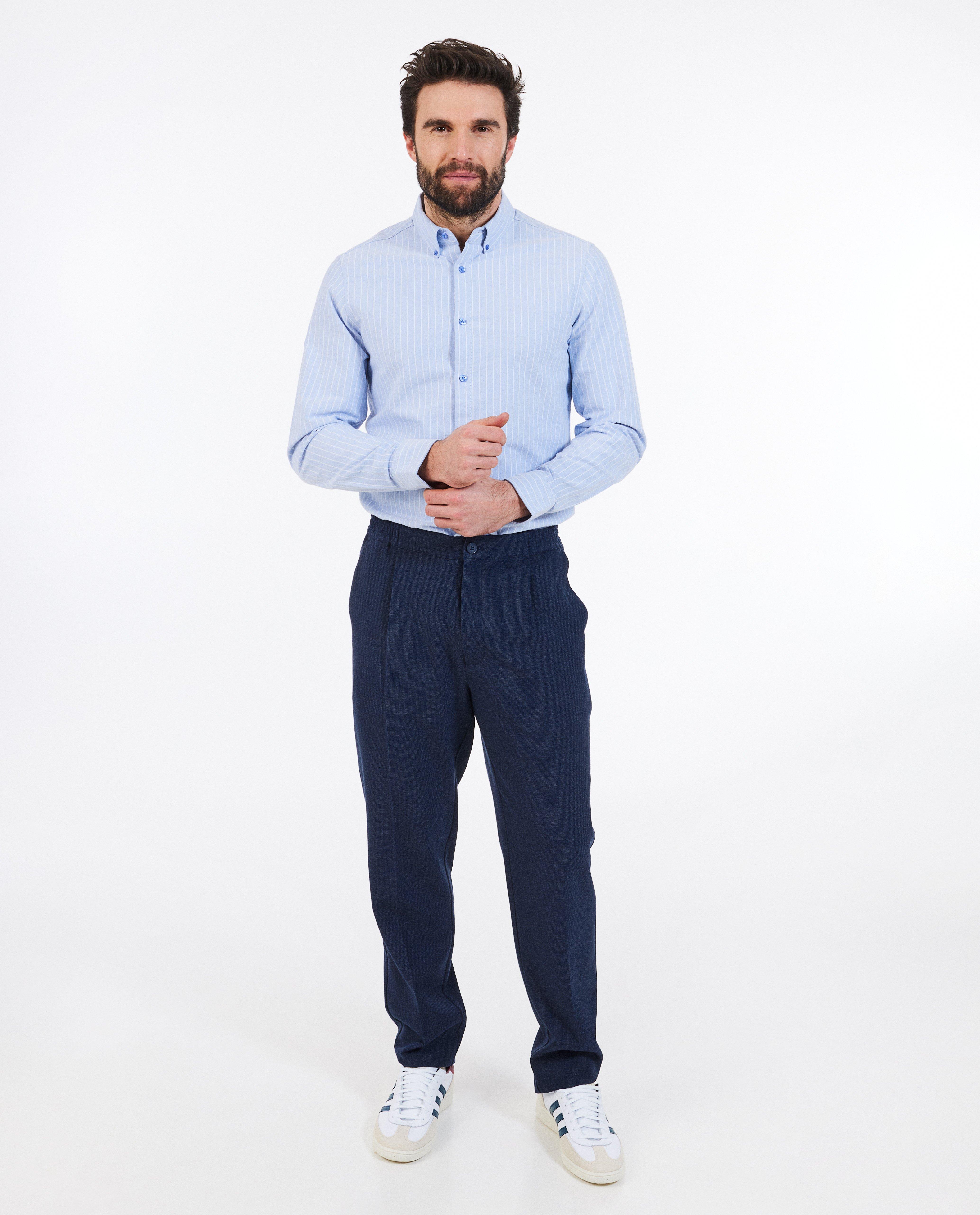 Cămașă Iveo cu dungi, croială slim fit, albastră