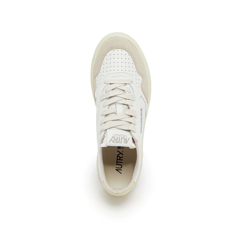 Autry Wmns Medalist Low leat/suede wht/lemgra