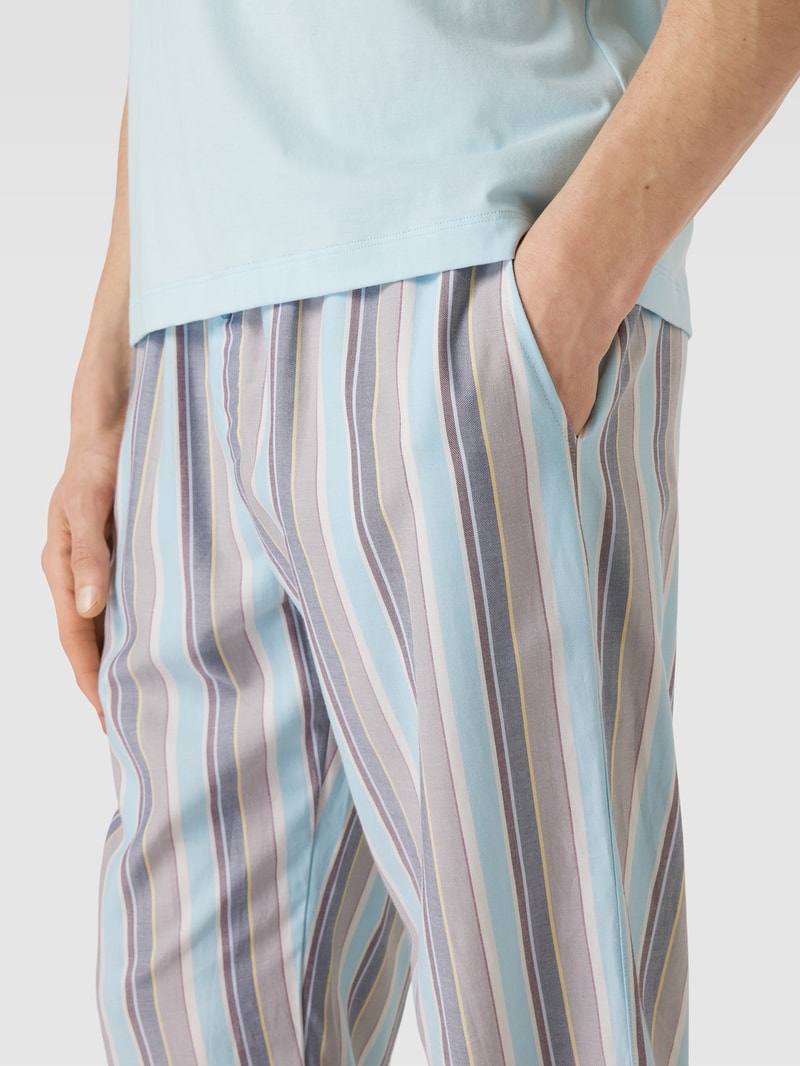 Pyjama-Hose mit Streifenmuster Modell 'Night & Day' in beige