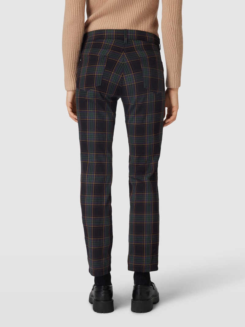 Stoffhose mit Tartan-Muster Modell 'CORA' in schwarz