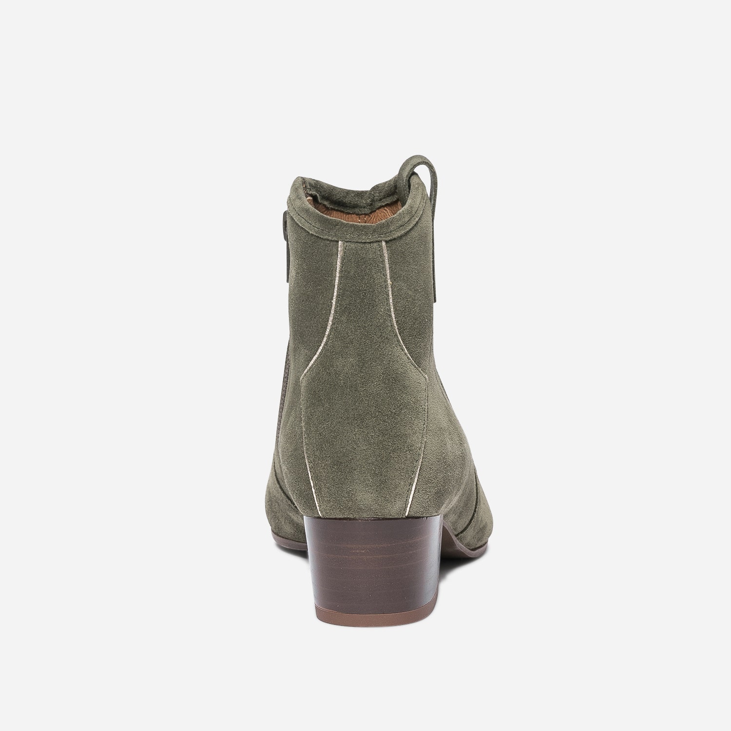 Boots ERAM FLEX kaki en cuir velours