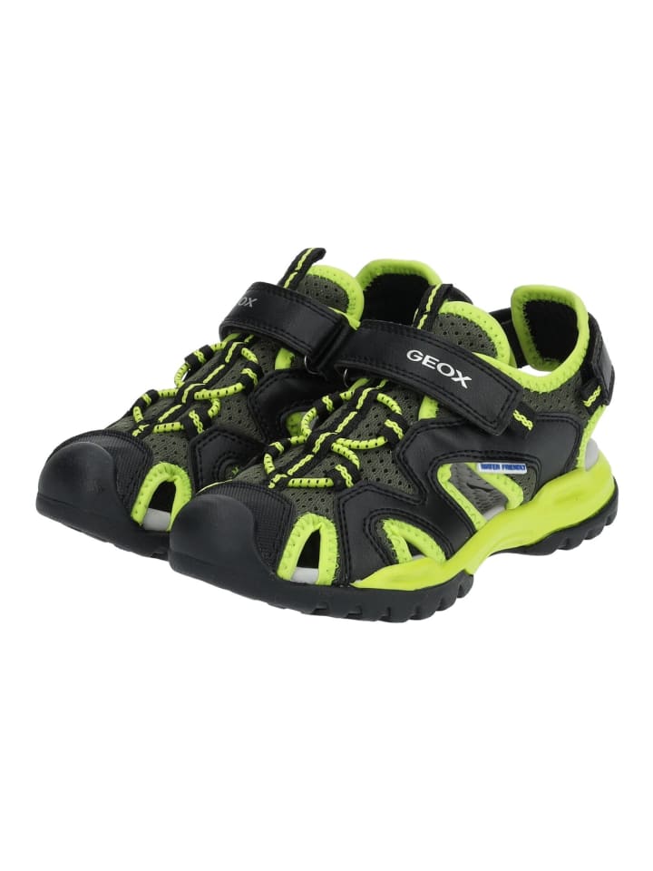 Geox Sandalen in Schwarz/Lime günstig kaufen