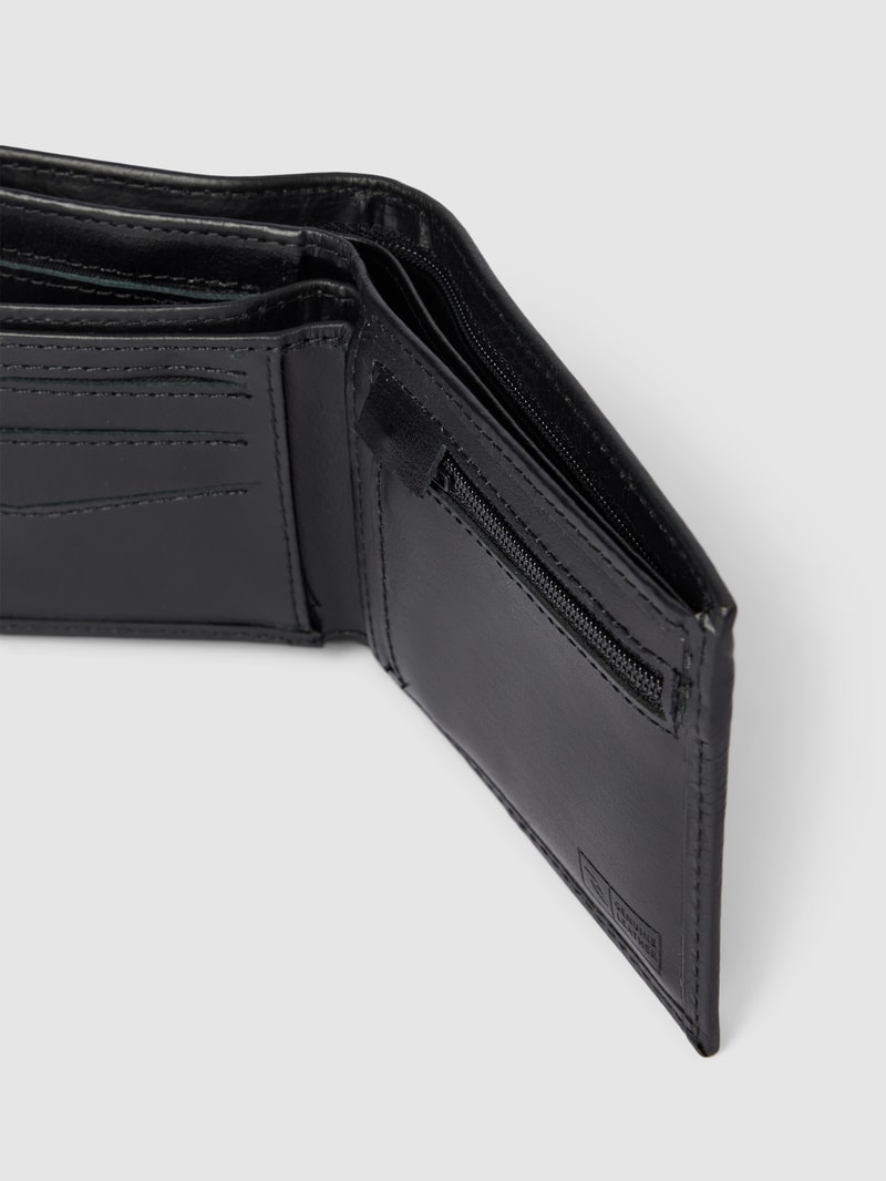 Portemonnaie mit Label-Detail in schwarz