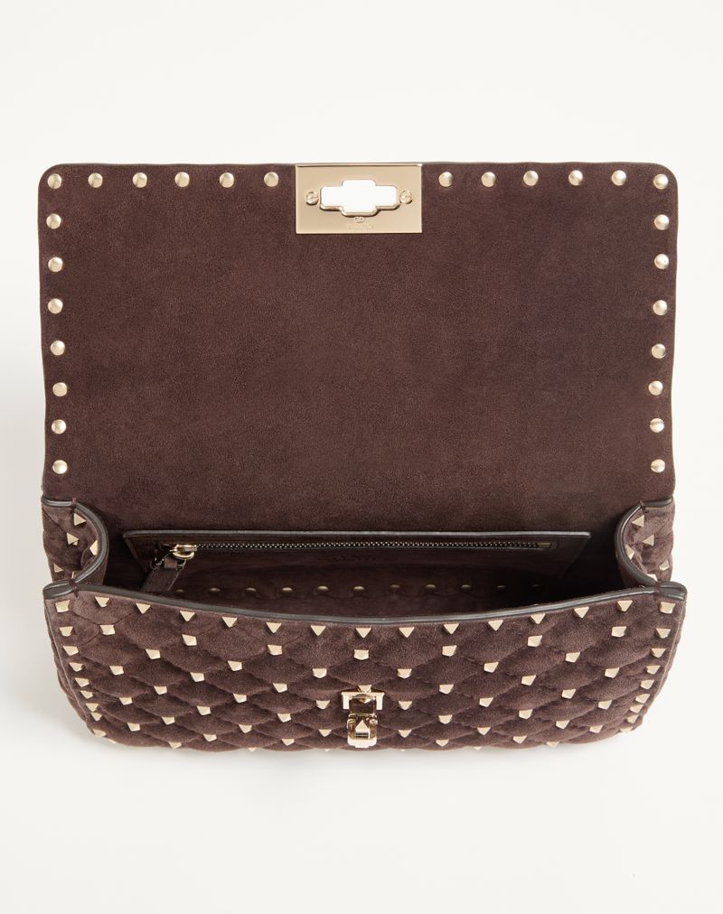Valentino Garavani Bolsa Rockstud Spike Média Camurça
