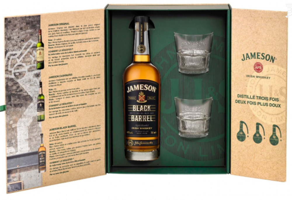 Whisky Midleton Jameson Black Barrel + 2 Verres Midleton