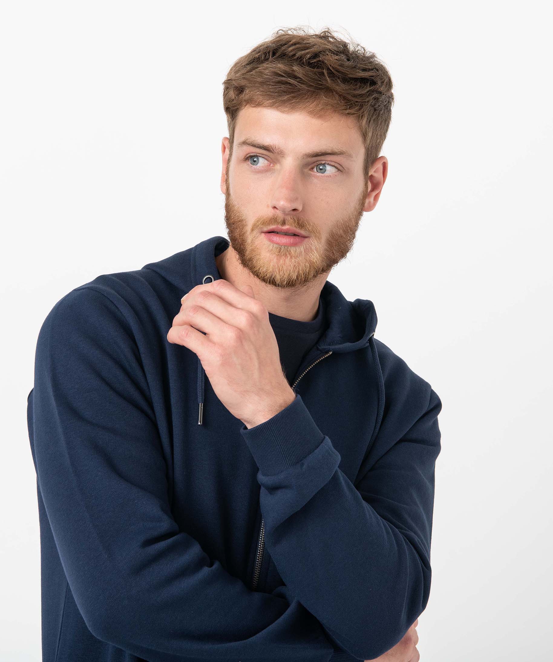 Sweat zippé à capuche homme bleu | GEMO