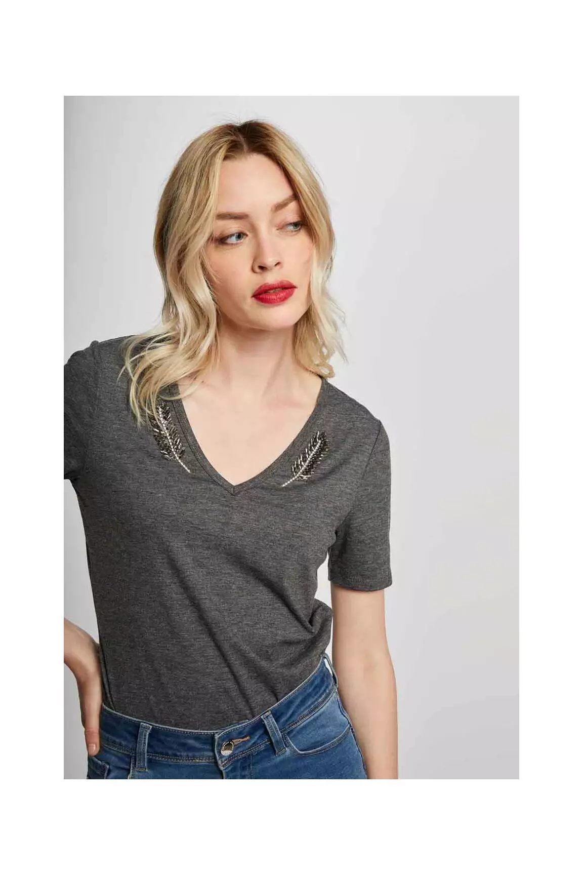 Morgan Tshirts Femme couleur gris