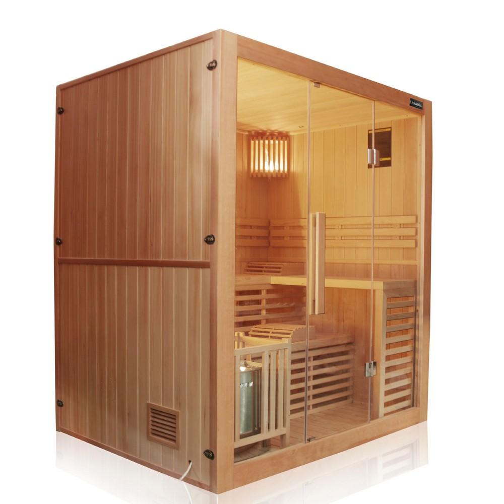 Dewello Finnische Sauna SARNIA 180cm x 140cm x 200cm