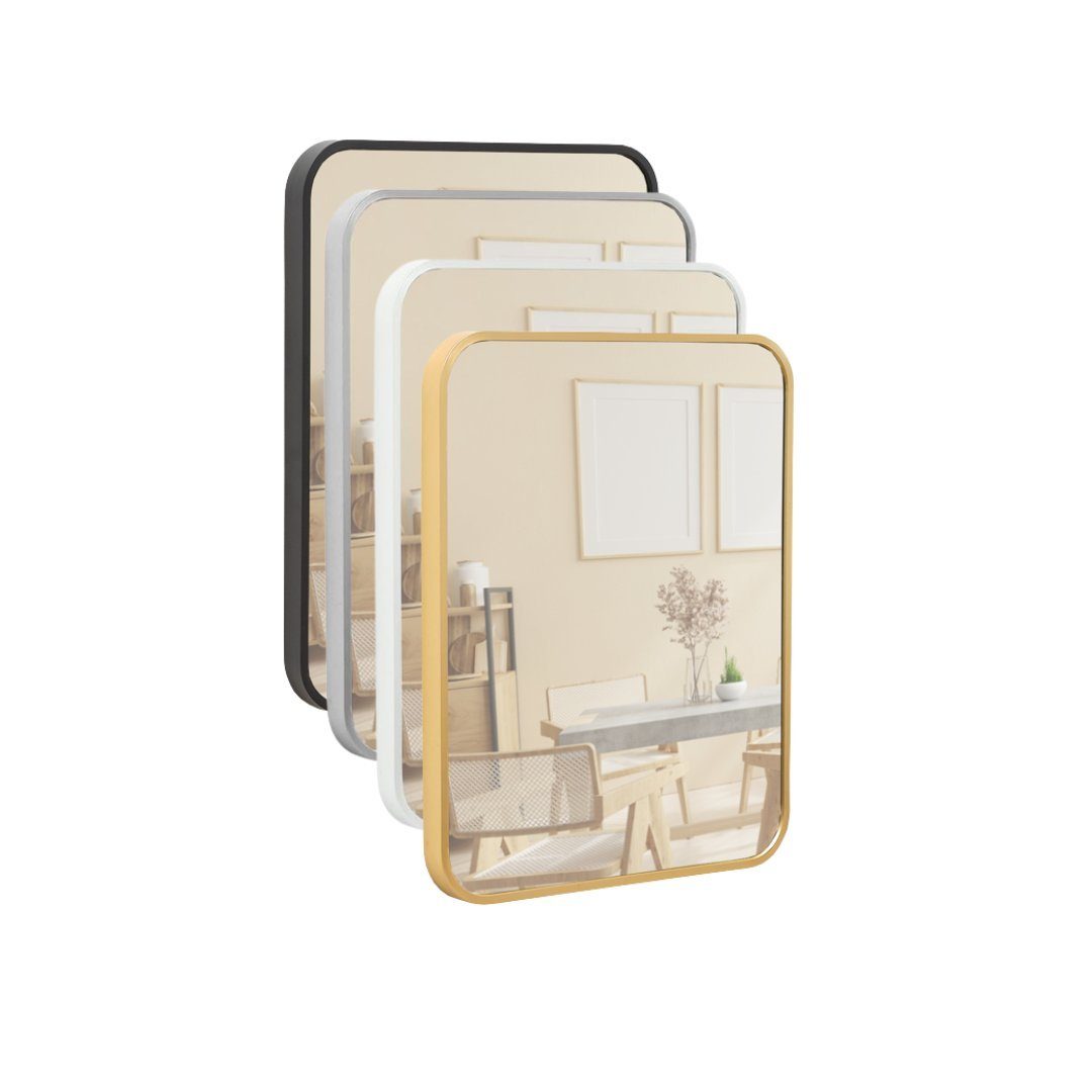 Terra Home Wandspiegel (inklusive Schrauben und Dübel), Badezimmerspiegel Flurspiegel Spiegel 40x50 weiß