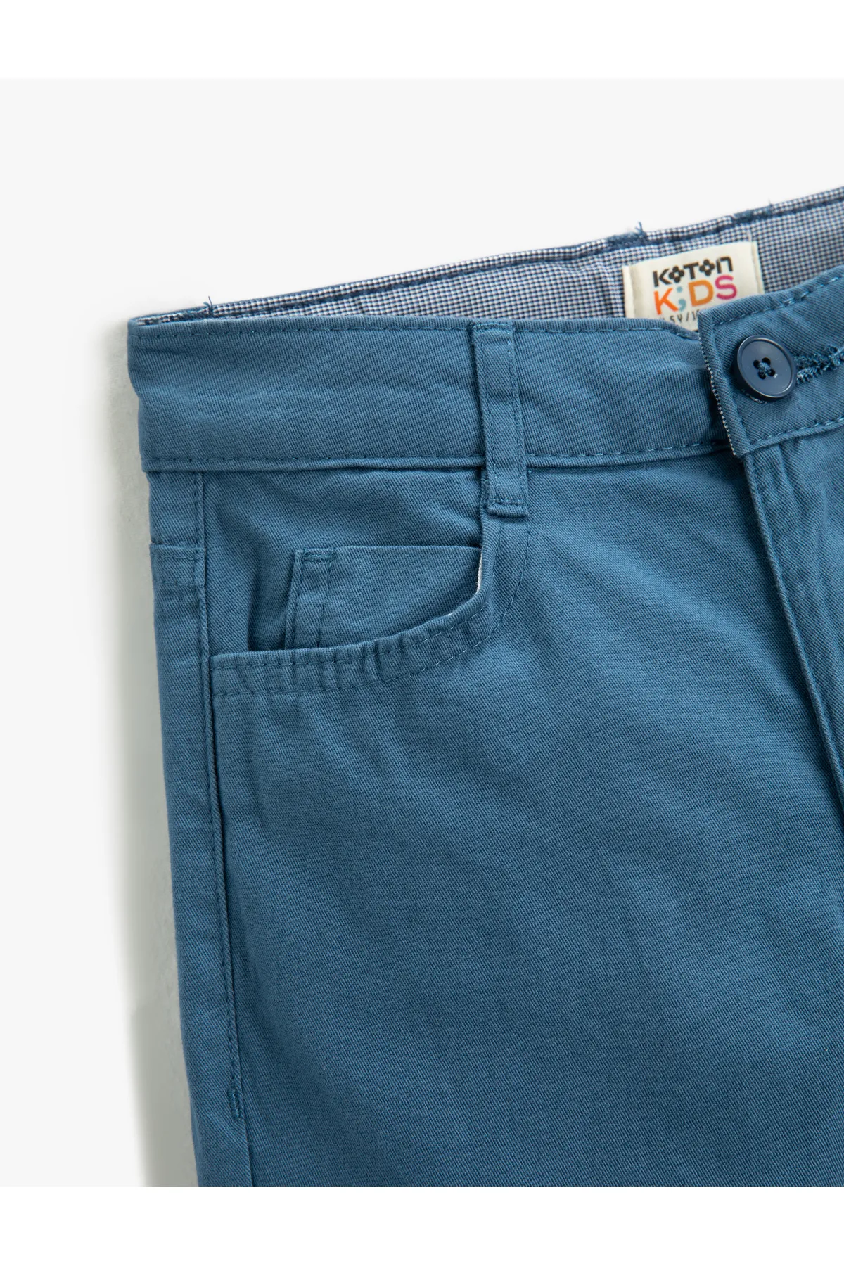 Koton  Chino-Hose mit Taschen, schmale Passform, Baumwolle, verstellbarer Gummibund