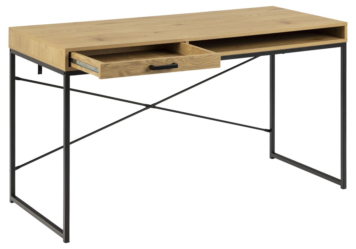 Schreibtisch Seaford mit Schublade Eiche 140 x 58 cm
