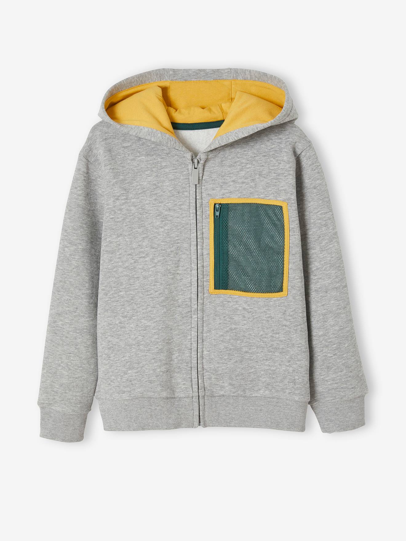 Sweat zippé à capuche grand motif 