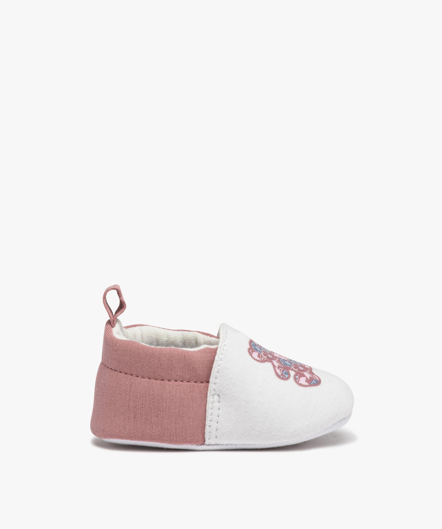 Chaussons de naissance bébé fille en jersey avec ourson im... blanc | GEMO