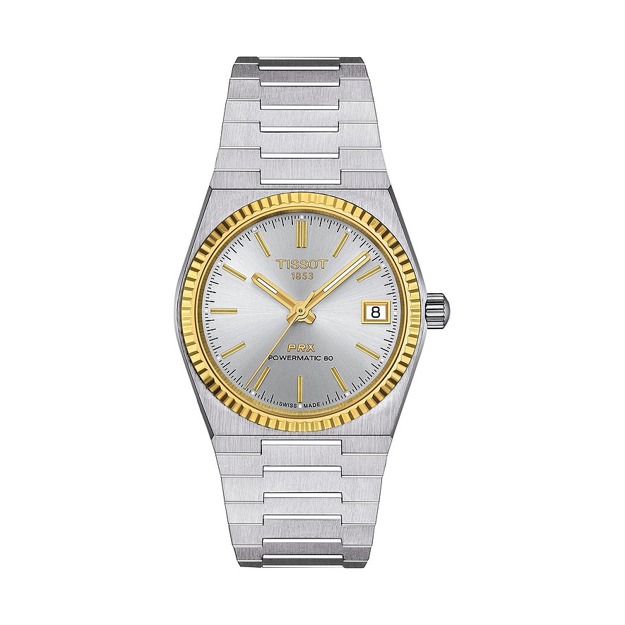 Tissot Damenuhr PRX Powermatic 80 Stahl & 18K Goldlünette