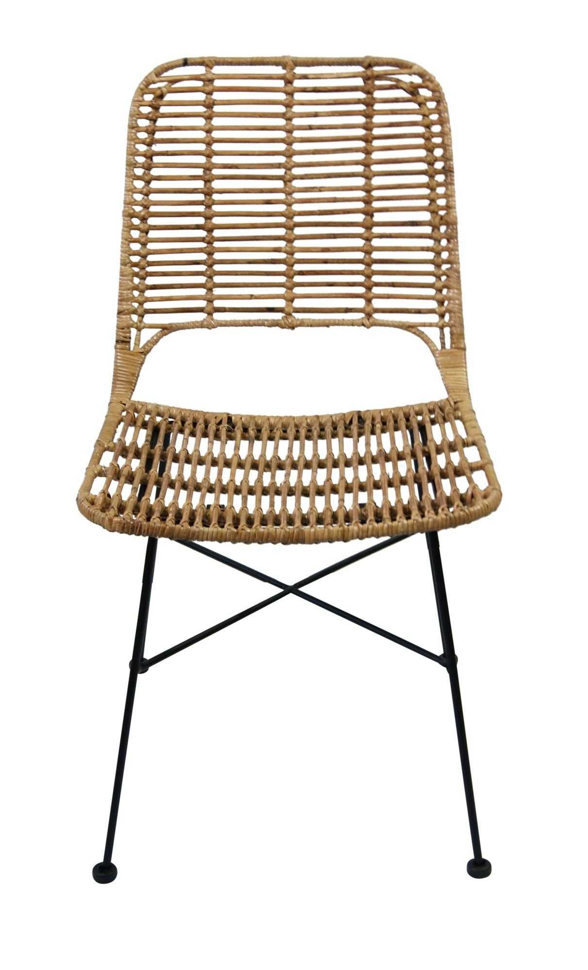 animal-design Rattanstuhl, Rattanstuhl LILLY Korbstuhl Flechtstuhl modernes Design Esszimmer Küche Bistro Balkon Terrasse hellbraun
