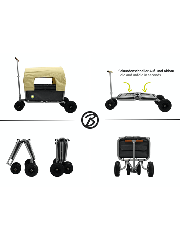 Beachtrekker Beachtrekker LiFe faltbarer Bollerwagen (Schwarz)   Bremse   Sonnenverdeck günstig kaufen onesize